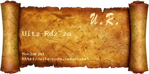 Uitz Róza névjegykártya